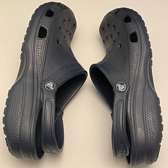CROCS, DARK BLUE UNISEX, CLOGS MULES WOMEN’S SIZE 11 MEN’S SIZE 9 W/STRAPS - Picture 4 of 8